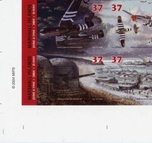 Marshall Is. 834 Imperf Block of 4, WWII ,D-Day Anniversary