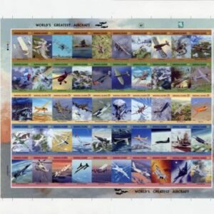 Marshall Is. 839 Imperf M/S of 12, Aircrafts