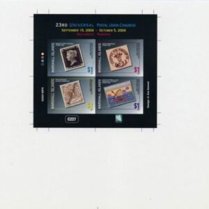 Marshall Is. 842 Imperf M/S of 4, UPU, Penny Black, Stamp on Stamp