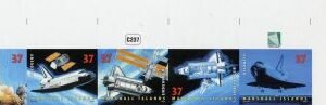Marshall Is. 864 Imperf Strip of 5, Space Shuttles