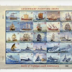 Marshall Is. 868 Imperf M/S of 25, Legendary Fighter Ships