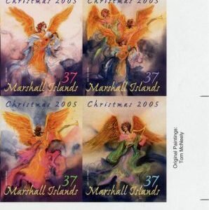 Marshall Is. 870 Imperf Block of 4, Christmas, Angels