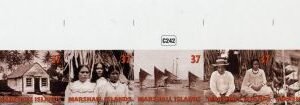 Marshall Is. 872 Imperf Strip of 5, Photos, Canoe