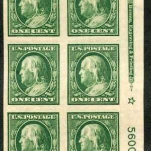 US 383 Washington / Franklin H VF + PB 6 inscription and star number 5600