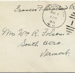 Autographs Frances F. Cleveland 2 Free Frank Covers, NH History