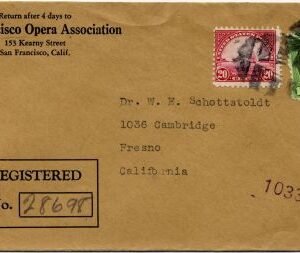 US California, San Francisco Fancy Cancel Cover, Opera