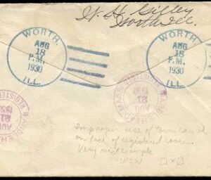 US Illinois, Worth 640, 650, 688, U429 Fancy Cancel Cover, Large W