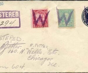 US Illinois, Worth 563 , 683 Fancy Cancel Cover, Large W Cancel