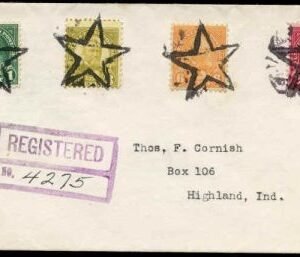 US Illinois, Monmouth 552, 554, 560, 638 Fancy Cancel Cover, Star