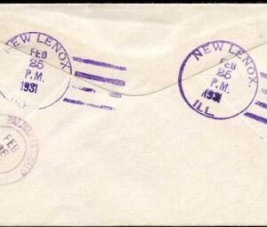 US Illinois, New Lenox 563, 638 Fancy Cancel Cover, "NL"