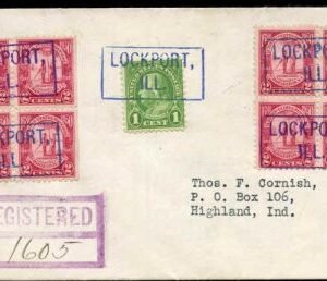 US Illinois, Lockport 652, 683 Fancy Cancel Cover