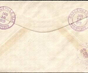 US Illinois, Braceville 552, 562, 638 Fancy Cancel Cover, "B" Cancel