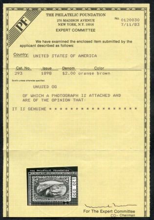 INV-09274x2_f7a44e1b-9b77-421a-9973-402af6f36d4f US 293 Early Commemoratives F - VF LH VF for issue 2x PFC Certs