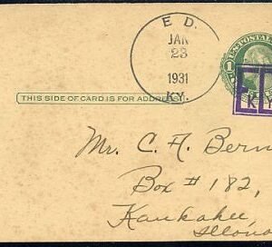 US Kentucky, Ed UY5m Fancy Cancel Cover, Ed in Box