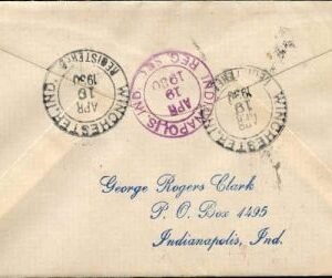 US Indiana, Winchester 552, 554, 562, 651 Fancy Cancel Cover