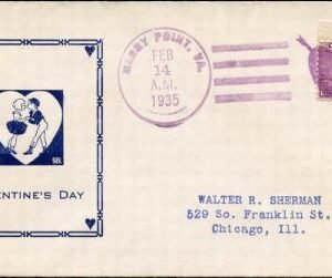 US Virginia, Merry Point Fancy 726 Cancel Cover, Heart with Arrow