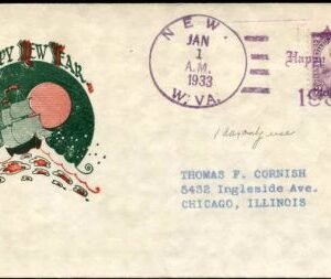US West Virginia, New 725 Fancy Cancel Cover, New Year's Day