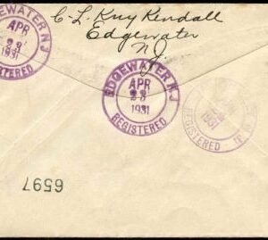 US New Jersey, Edgewater 552, 553, 554, 685, 690 Fancy Cancel Cover, "R" in Circle