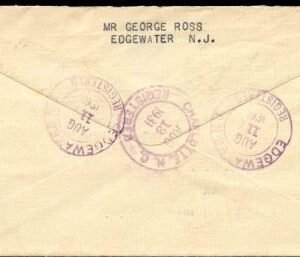 US New Jersey, Edgewater 553, 554, 702, U429  Fancy Cancel Cover, Diamond Shape