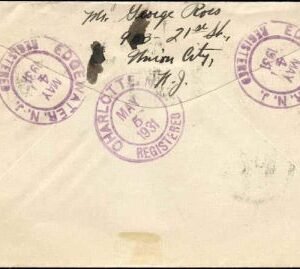 US New Jersey, Edgewater 552, 554 Fancy Cancel Cover, "R" in Circle