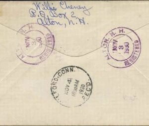 US New Hampshire, Alton 552, 654, 689 Fancy Cancel Cover, Star