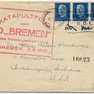 Germany 1929 Catapult Cover, Bremen