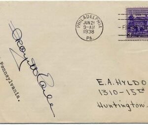US 835 Autographed Cover, Gov. George H. Earle of PA
