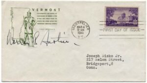 US 903 Autographed Cover, US Senator Warren R. Austin