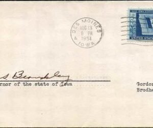 US 942 Autographed Cover  Signed by Governor William Beardsley of IA