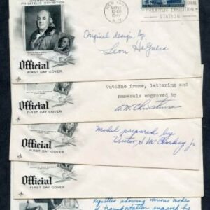 US 947 Autographed Cover 5 Matched FDC's