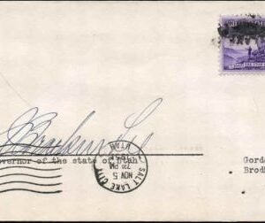 US 950 Autographed Cover signed by Governor J.Braken  Lee of Utah