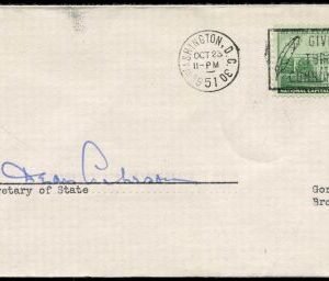 US 990 Autographed Cover, Sec. of State Acheson
