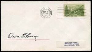 US 999 Autographed Cover, Gov of Hawaii, Oren Long