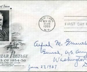US 1039 Autographed Cover, Gen. Gruenther, WWll, Red Cross