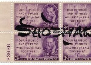 US 946 Autographed Blooks signed by Shoemaker Pulitzer Winner