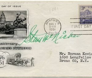US 1001 Autographed Cover Gov. McNichols of Colorado
