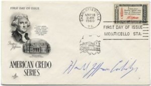 US 1141 Autographed Cover, Harold Jefferson Coolidge Jr.