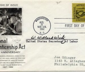 US 1201 Autographed Cover, Sec. of Labor W. Willard Wirtz