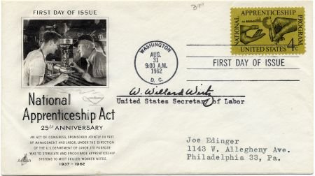 INV-09823itExt_dece6d4b-da5e-48f3-934c-849889e4f2f7 US 1201 Autographed Cover, Sec. of Labor W. Willard Wirtz