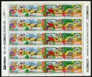 Brazil 2370 - 2370 M/S of 20 NH Butterflies, Birds