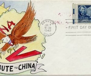 US 906 First Day Cover, Mae Weigand, hand painted