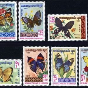 Cambodia 386 - 392 NH Butterflies