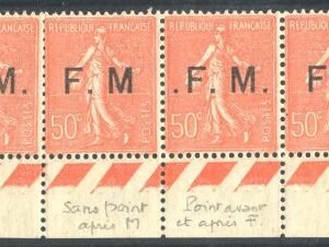 France M6x (x2) 6a+6b in bottom margin strip of 4 F - VF NH