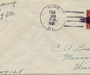 US Illinois, Wing 654 Fancy Cancel Cover