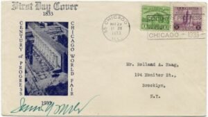 US 728 - 729 First Day Cover, PMG, signed Farley