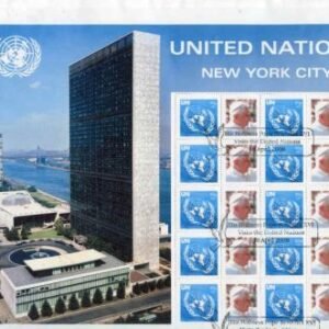 UN Personalized Sheets S18.1 Pope Benedict Visit 939 Full Sheet Canceled on Envelope