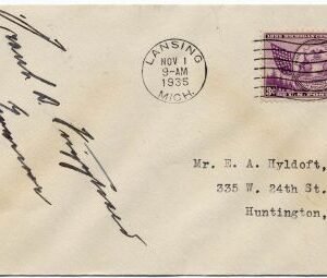 US 775 FDC Signed by Gov. of MI,  Frank Fitzgerald