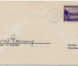 US 800 Cover Signed by Governor of Alaska Territory, E. Gruening