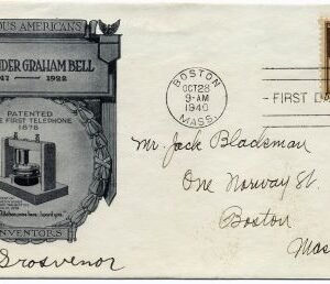 US 893 FDC Signed by Bell's Grandson, Abe Grosvenor
