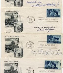 US 938 FDC Set of 4 Signed by Designers and Engravers